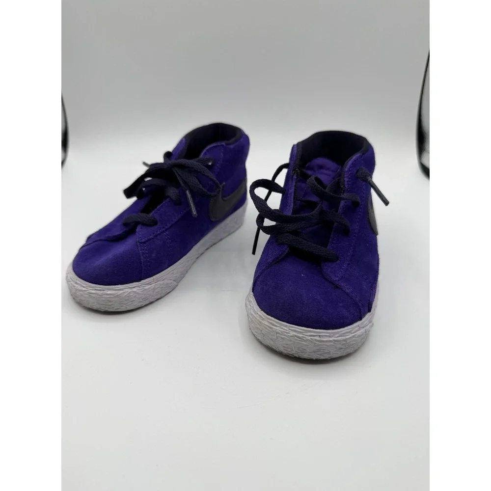 Nike Blazer Mid Purple Black 549551-502 Kids Size 8C Pre-Owned No Box